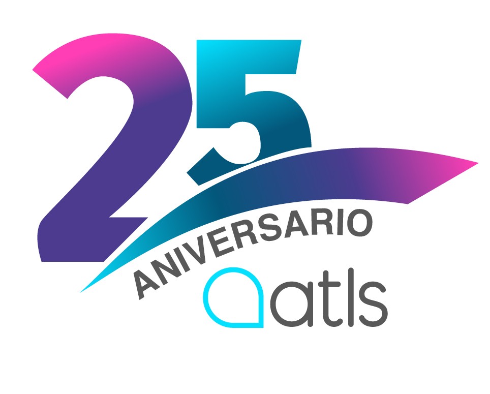 Logo 25ᵉ anniversaire ATLS - Agence de traduction et de marketing digital